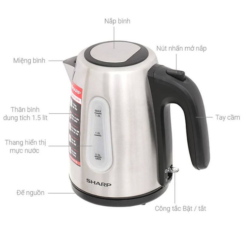 Bình đun siêu tốc Sharp EKJ-15EVS-ST 4 Ảnh bình đun siêu tốc Sharp EKJ-15EVS-ST