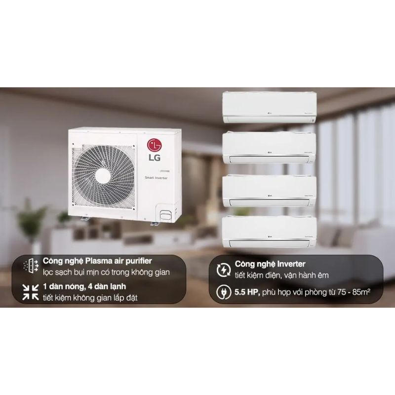 Bộ máy lạnh Multi LG Inverter 4 dàn lạnh 4 HP Z4UQ36GFA0+ AMNQ09GSJB0 4 Ảnh bộ máy lạnh Multi LG Inverter 4 dàn lạnh 4 HP Z4UQ36GFA0+ AMNQ09GSJB0