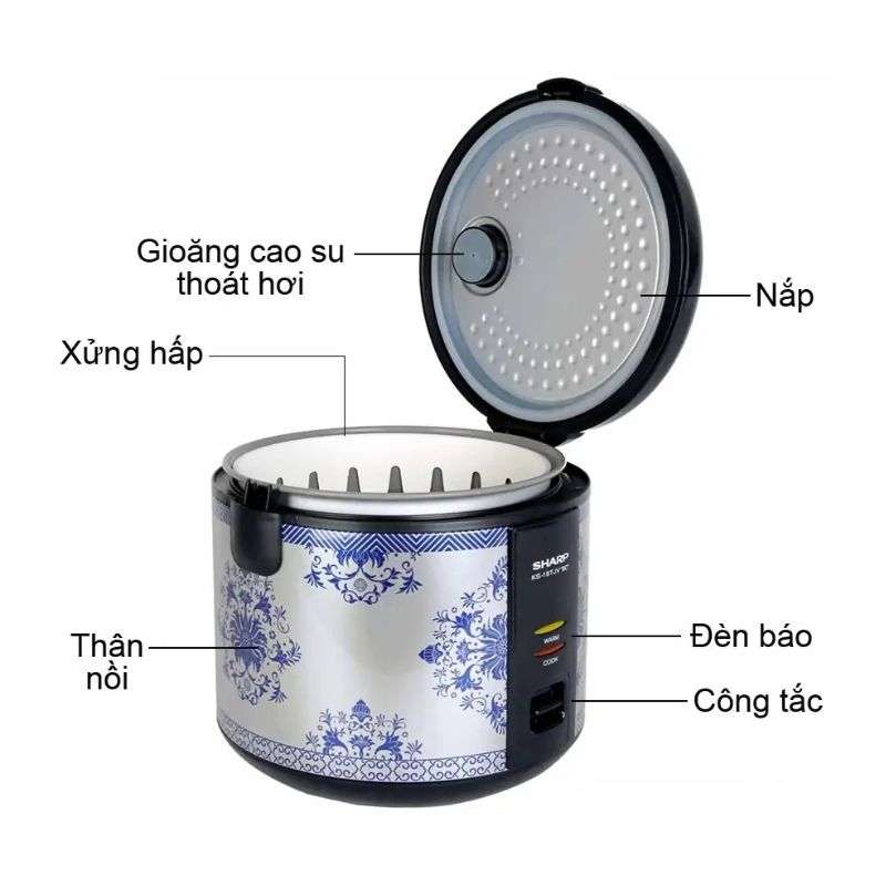 Nồi cơm điện Sharp KS-19TJV "BC" 1.8 lít 4 Ảnh nồi cơm điện Sharp KS-19TJV "BC" 1.8 lít