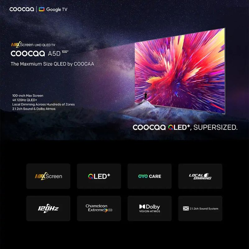 Tivi Google QLED 4K 100 Inch Coocaa 100A5D 7 Ảnh thực tế Tivi Google QLED 4K 100 Inch Coocaa 100A5D