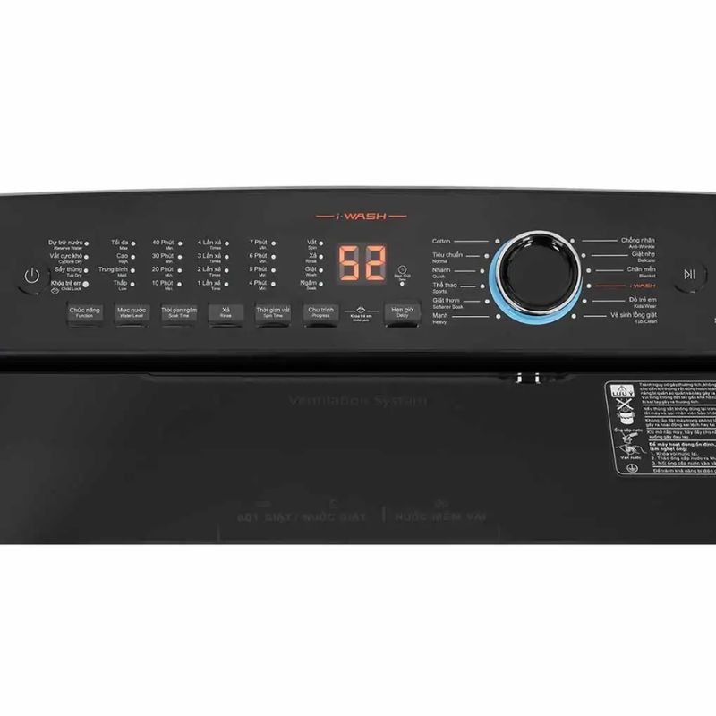 Máy Giặt Aqua Inverter 11 Kg AQW-DR110JT.BK cửa trên 5 Bảng điều khiển máy Giặt Aqua Inverter 11 Kg AQW-DR110JT.BK cửa trên