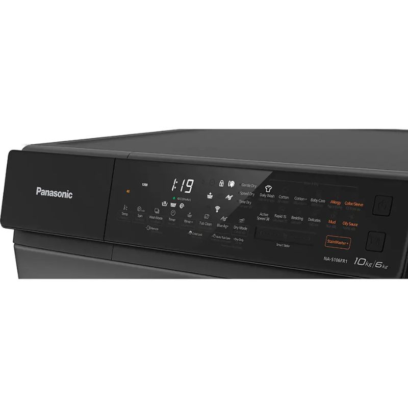Máy Giặt Sấy Panasonic Inverter Giặt 10 Kg - Sấy 6 Kg NA-S106FR1BV 4 Bảng điều khiển máy Giặt Sấy Panasonic Inverter Giặt 10 Kg - Sấy 6 Kg NA-S106FR1BV