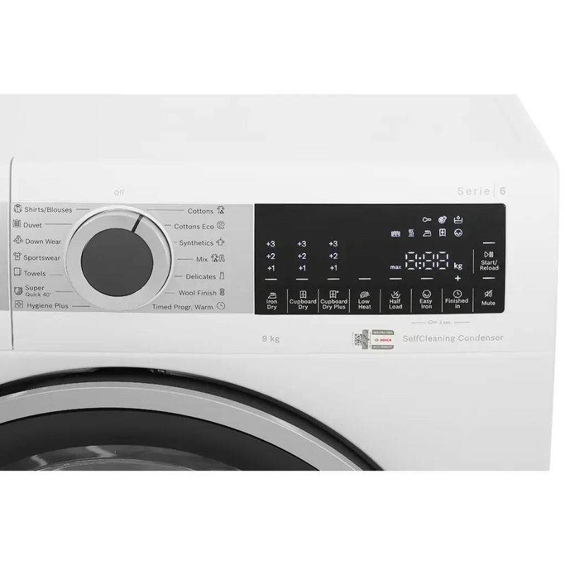 Máy Sấy Bơm Nhiệt Bosch 9 Kg WQG24570SG Serie 6 4 Bảng điều khiển máy Sấy Bơm Nhiệt Bosch 9 Kg WQG24570SG Serie 6