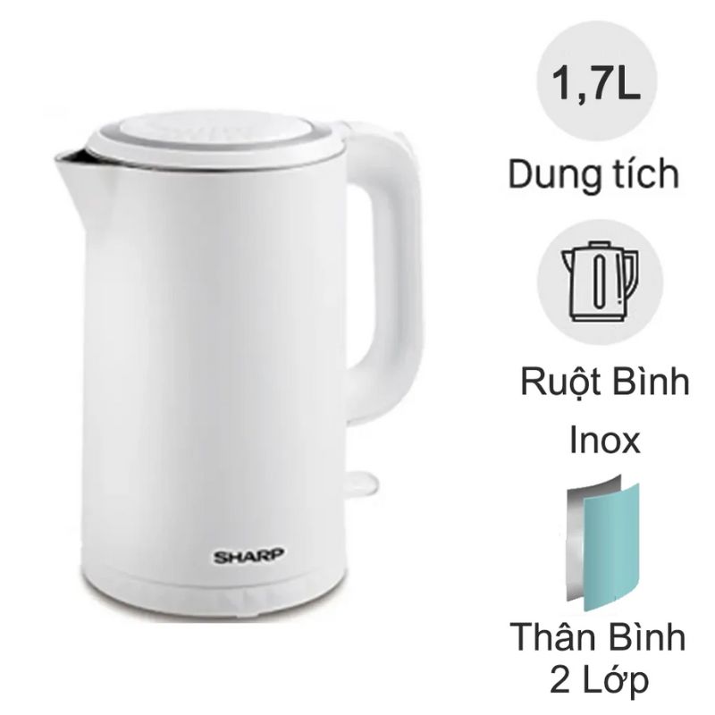 Bình đun siêu tốc 1.7 lít Sharp EKJ-17EVPS-WH 3 Bình đun siêu tốc 1.7 lít Sharp EKJ-17EVPS-WH