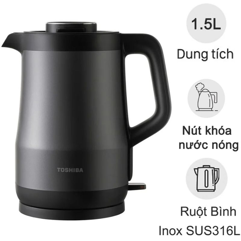 Bình đun siêu tốc chống tràn Toshiba KT-15DRTVN(H) 1.5 Lít 3 Bình đun siêu tốc chống tràn Toshiba KT-15DRTVN(H) 1.5 Lít