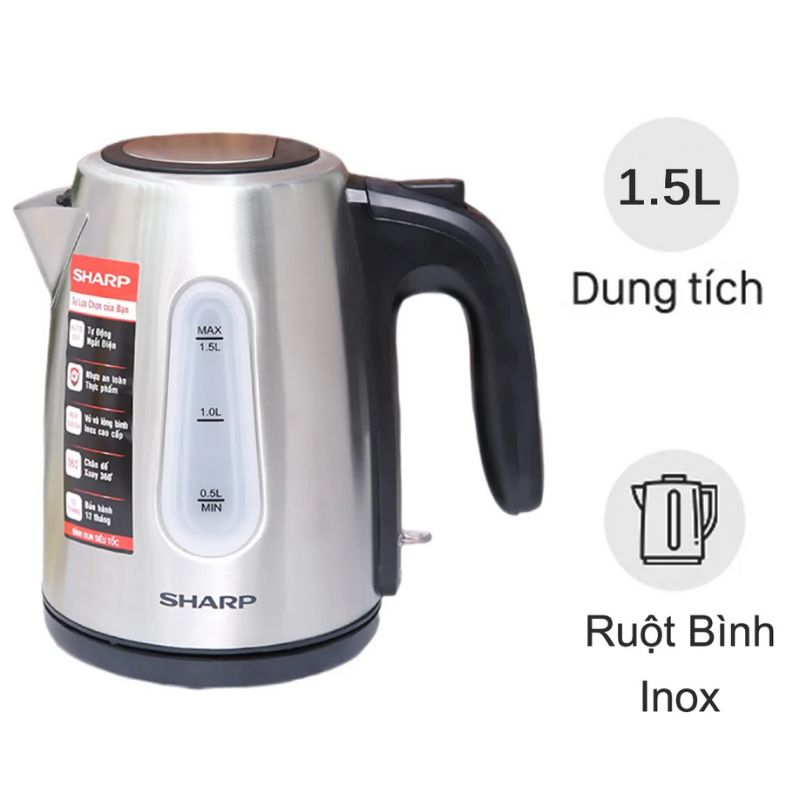 Bình đun siêu tốc Sharp EKJ-15EVS-ST 3 Bình đun siêu tốc Sharp EKJ-15EVS-ST