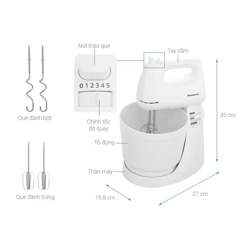 Máy đánh trứng Panasonic MK-GB3WRA 5 Chi tiết máy đánh trứng Panasonic MK-GB3WRA