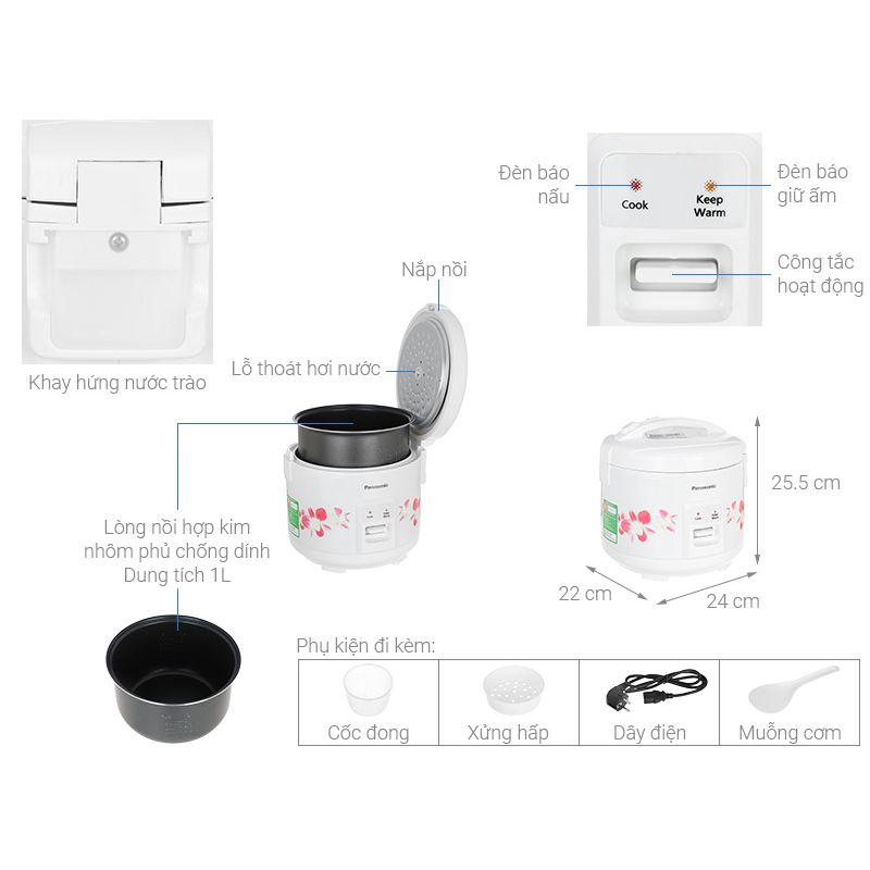Nồi cơm điện Panasonic SR-MVN10FRAX 5 Chi tiết nồi cơm điện Panasonic SR-MVN10FRAX