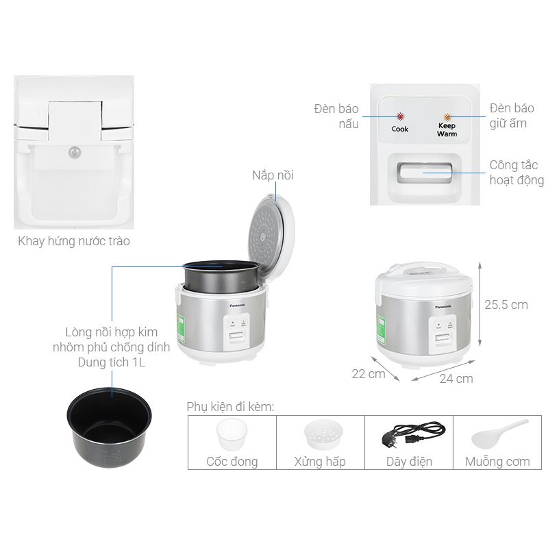 Nồi cơm điện Panasonic SR-MVN10LRAX 5 Chi tiết nồi cơm điện Panasonic SR-MVN10LRAX