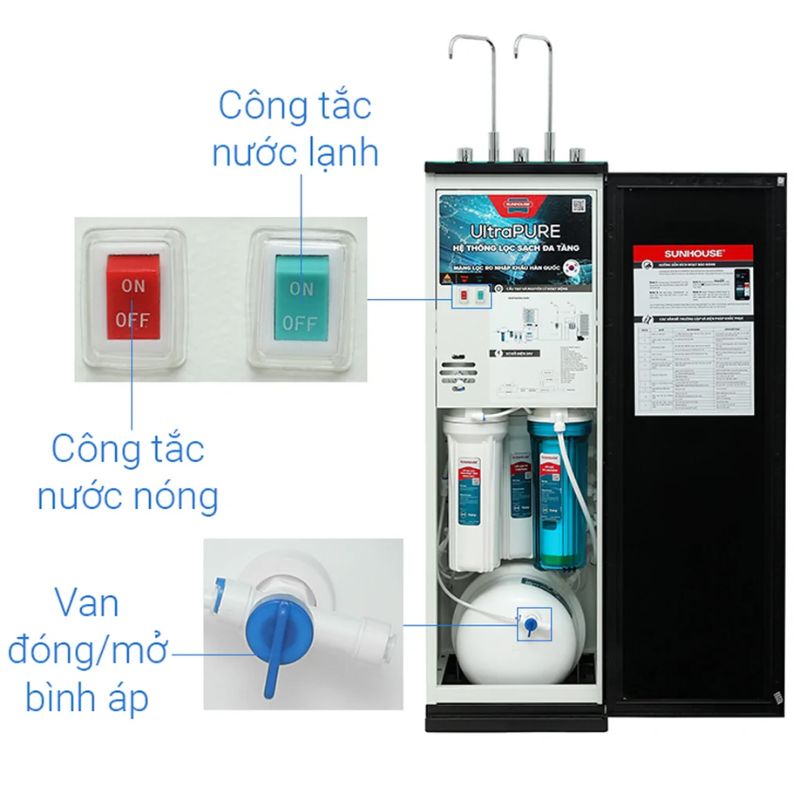 Máy lọc nước Sunhouse SHA76636KL 5 Công tắc máy lọc nước Sunhouse SHA76636KL