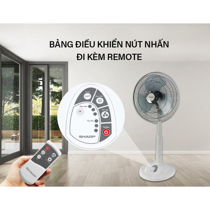 Quạt lửng Sharp có điều khiển PJ-L40RV-WH 5 Điều khiển quạt lửng Sharp có điều khiển PJ-L40RV-WH