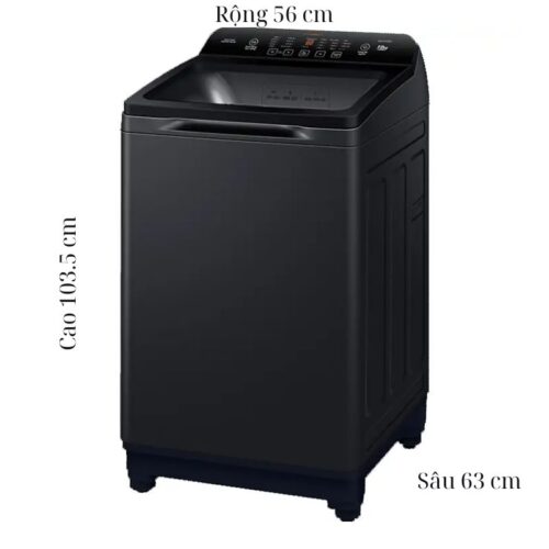 Máy Giặt Aqua 10 Kg AQW-FR100GT.BK cửa trên 5 Kích thước máy Giặt Aqua 10 Kg AQW-FR100GT.BK cửa trên