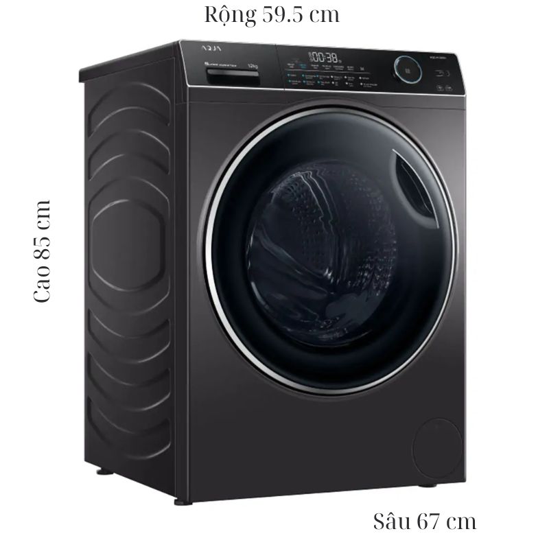 Máy Giặt Aqua Inverter 12 Kg AQD-A1200H.PS cửa trước 6 Kích thước máy Giặt Aqua Inverter 12 Kg AQD-A1200H.PS cửa trước