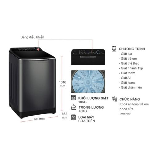 Máy Giặt Aqua Inverter 18 Kg AQW-DR180UHT.PS cửa trên 9 Kích thước máy Giặt Aqua Inverter 18 Kg AQW-DR180UHT.PS cửa trên
