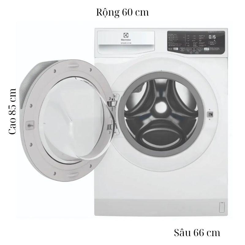 Máy Giặt Electrolux Inverter 9 Kg EWF9025DQWB cửa trước 5 Kích thước máy Giặt Electrolux Inverter 9 Kg EWF9025DQWB cửa trước