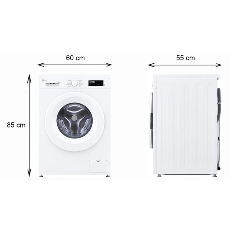 Máy Giặt LG Inverter 9 Kg FB1209S6W cửa trước 5 Kích thước máy Giặt LG Inverter 9 Kg FB1209S6W