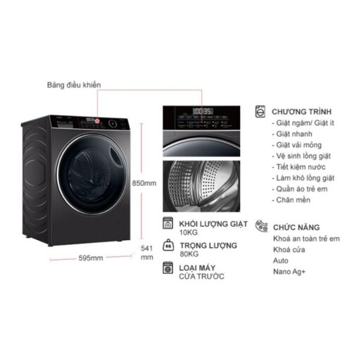 Máy Giặt Sấy Aqua Inverter Giặt 10 Kg - Sấy 6 Kg AQD-AH1000G.PS 9 Kích thước máy Giặt Sấy Aqua Inverter Giặt 10 Kg - Sấy 6 Kg AQD-AH1000G.PS