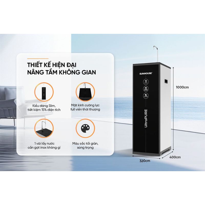 Máy lọc nước Sunhouse SHA8820KL 5 Kích thước máy lọc nước Sunhouse SHA8820KL