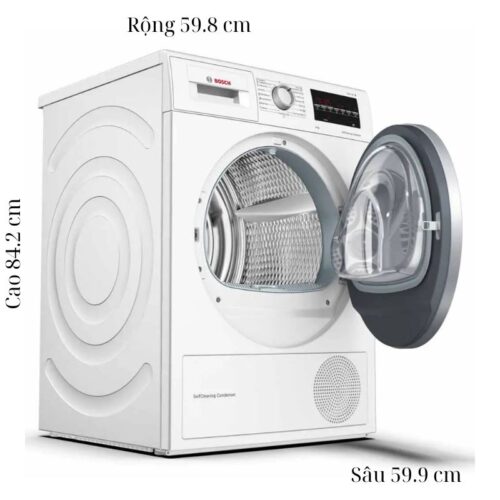 Máy Sấy Bơm Nhiệt Bosch 9 Kg WTW85400SG Serie 6 7 Kích thước máy Sấy Bơm Nhiệt Bosch 9 Kg WTW85400SG Serie 6