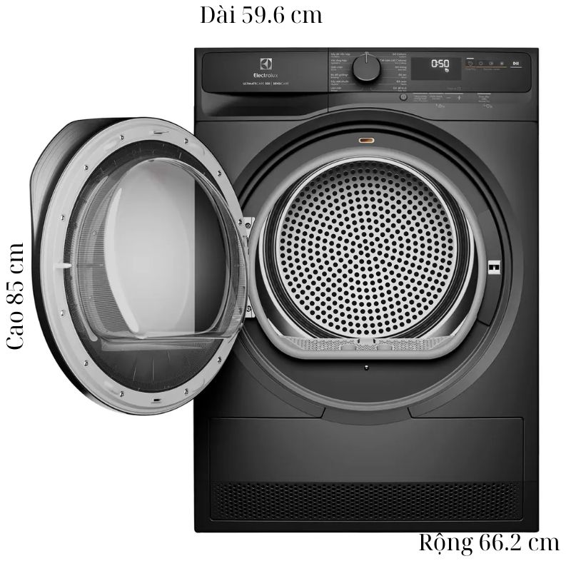 Máy Sấy Bơm Nhiệt Electrolux 8 Kg EDH803J5SC 5 Kích thước máy Sấy Bơm Nhiệt Electrolux 8 Kg EDH803J5SC