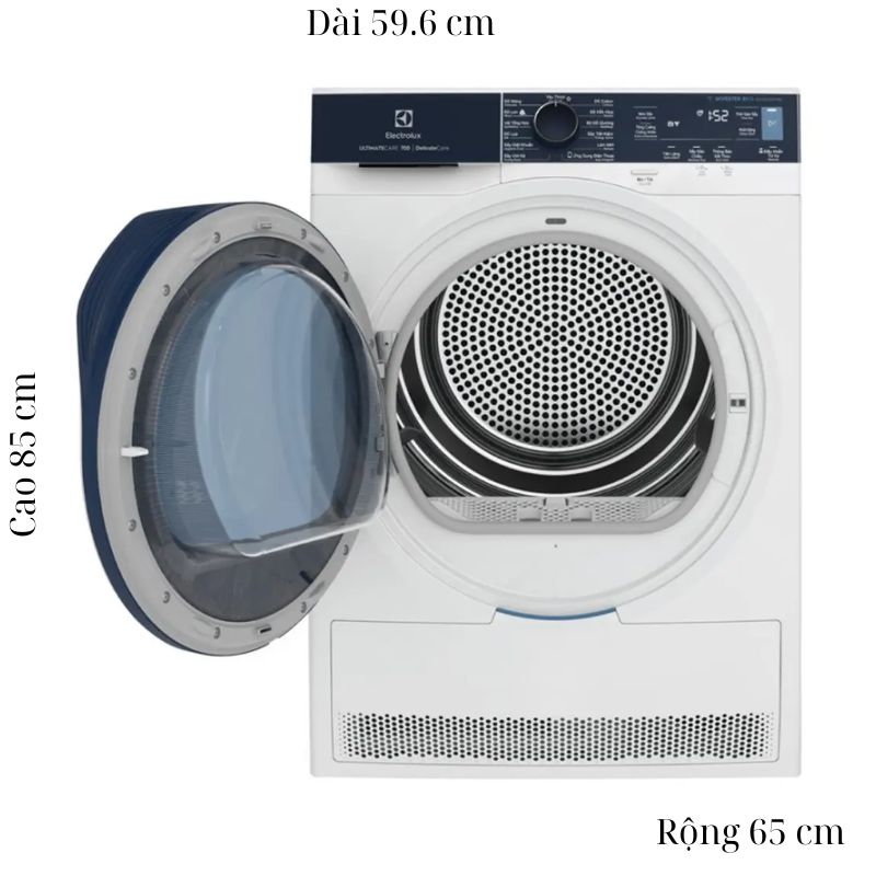 Máy Sấy Bơm Nhiệt Electrolux 8 Kg EDH803Q7WB 5 Kích thước máy Sấy Bơm Nhiệt Electrolux 8 Kg EDH803Q7WB