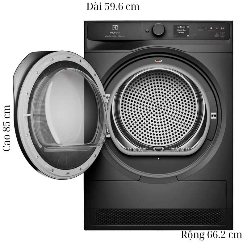 Máy Sấy Bơm Nhiệt Electrolux Inverter 9 Kg EDH902R9SC 5 Kích thước máy Sấy Bơm Nhiệt Electrolux Inverter 9 Kg EDH902R9SC