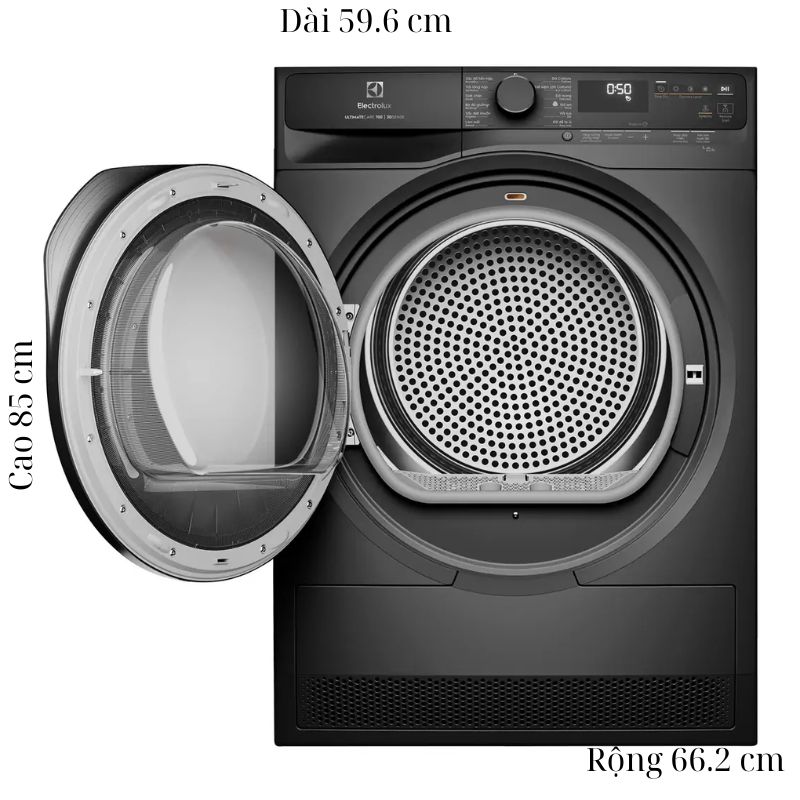 Máy Sấy Bơm Nhiệt Electrolux Inverter 9 Kg EDH903R7SC 5 Kích thước máy Sấy Bơm Nhiệt Electrolux Inverter 9 Kg EDH903R7SC