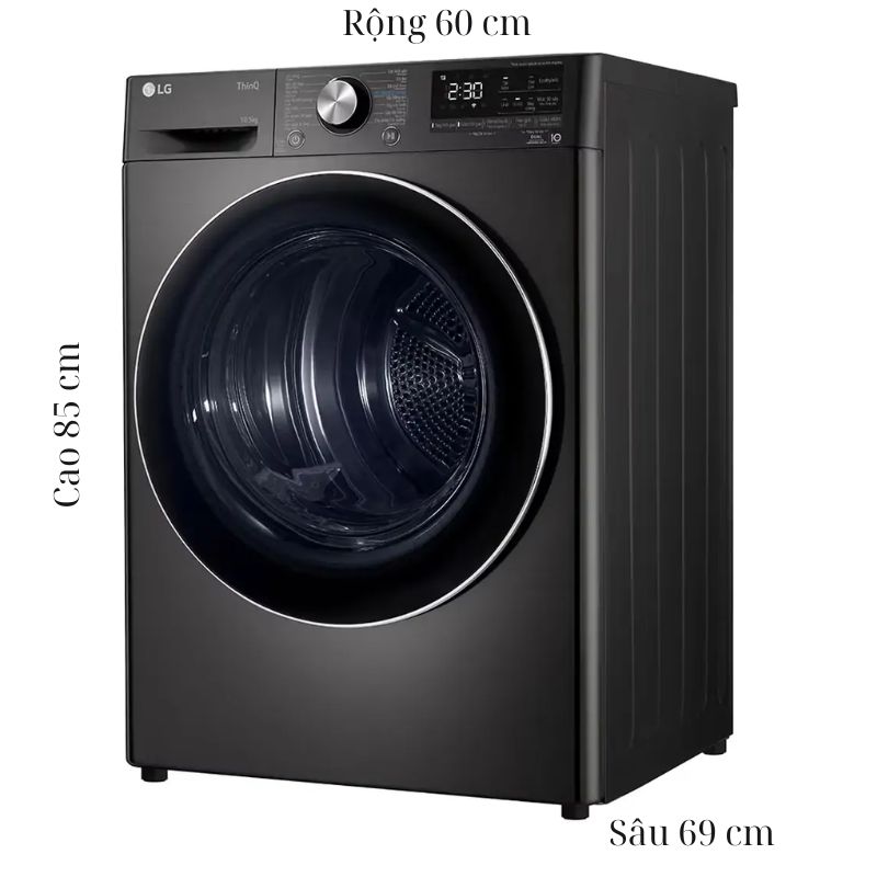 Máy Sấy Bơm Nhiệt LG Inverter 10.5 Kg DVHP50B 6 Kích thước máy Sấy Bơm Nhiệt LG Inverter 10.5 Kg DVHP50B