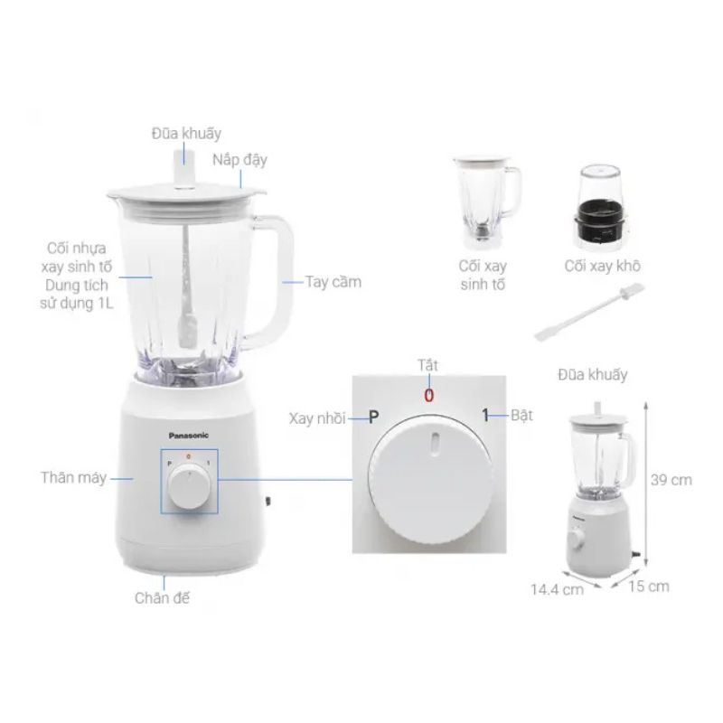 Máy xay sinh tố Panasonic MX-EX1031WRA 5 Kích thước máy xay sinh tố Panasonic MX-EX1031WRA