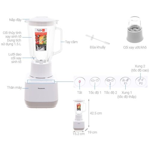 Máy xay sinh tố Panasonic MX-MG5351WRA 7 Kích thước máy xay sinh tố Panasonic MX-MG5351WRA