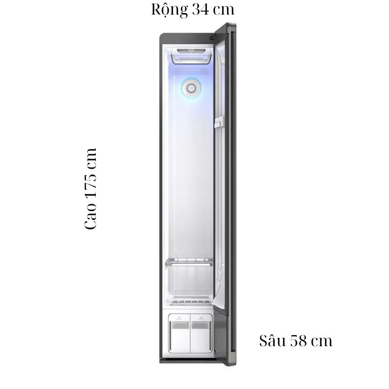 Tủ Chăm Sóc Quần Áo Thông Minh Panasonic HCC-R340ARXV 5 Kích thước tủ Chăm Sóc Quần Áo Thông Minh Panasonic HCC-R340ARXV