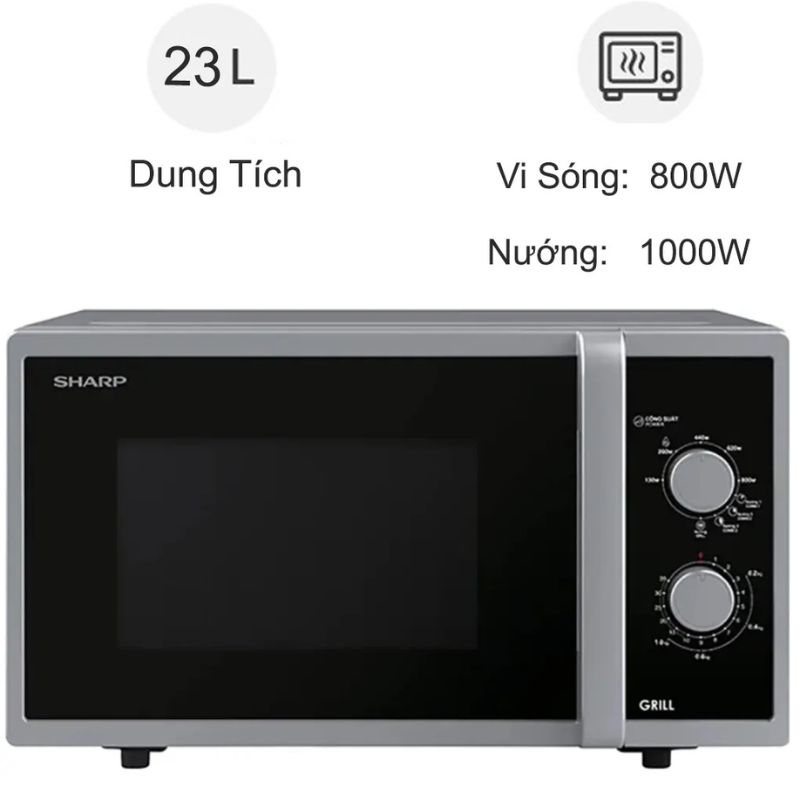 Lò vi sóng Sharp R-G322VN-S 23 lít 2 Lò vi sóng Sharp R-G322VN-S 23 lít