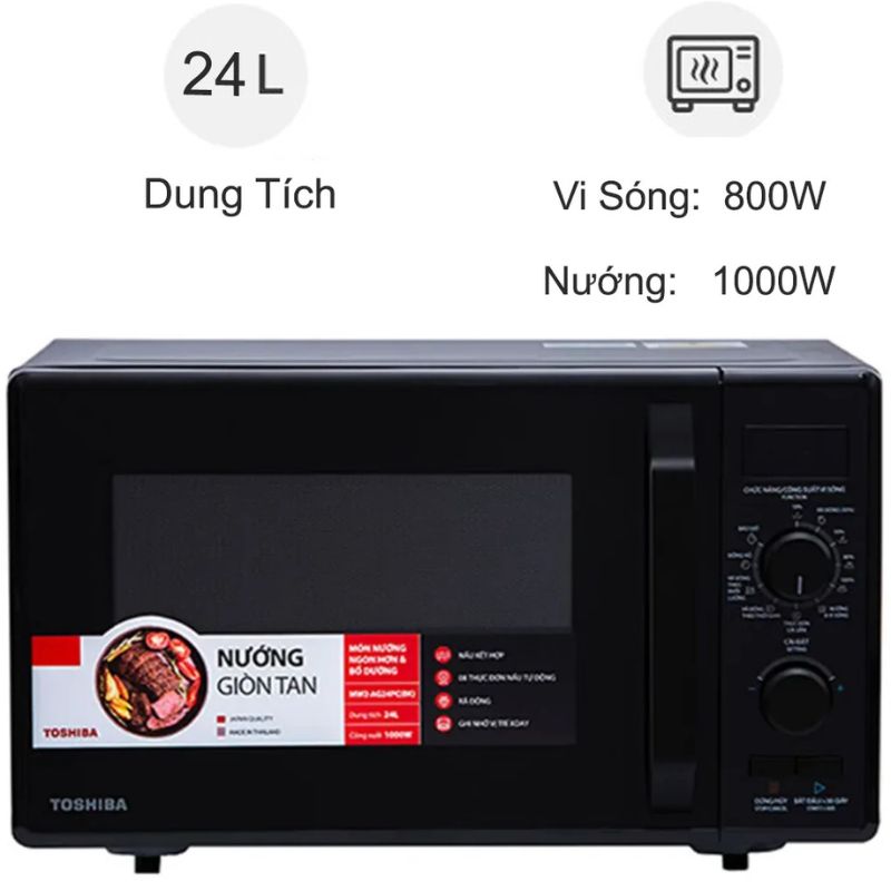 Lò vi sóng Toshiba MW2-AG24PC(BK) 24 lít 3 Lò vi sóng Toshiba MW2-AG24PC(BK) 24 lít