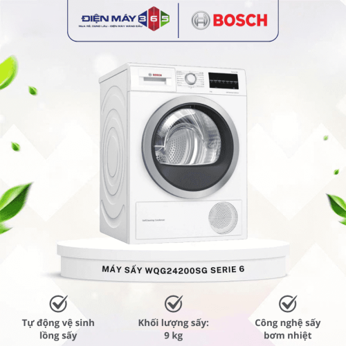 Máy Sấy Bơm Nhiệt Bosch 9 Kg WQG24200SG Serie 6