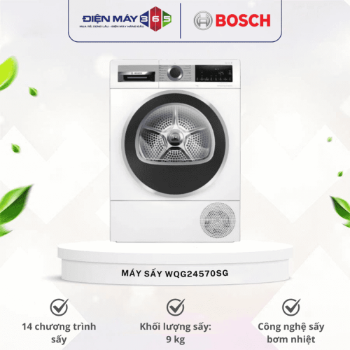 Máy Sấy Bơm Nhiệt Bosch 9 Kg WQG24570SG Serie 6