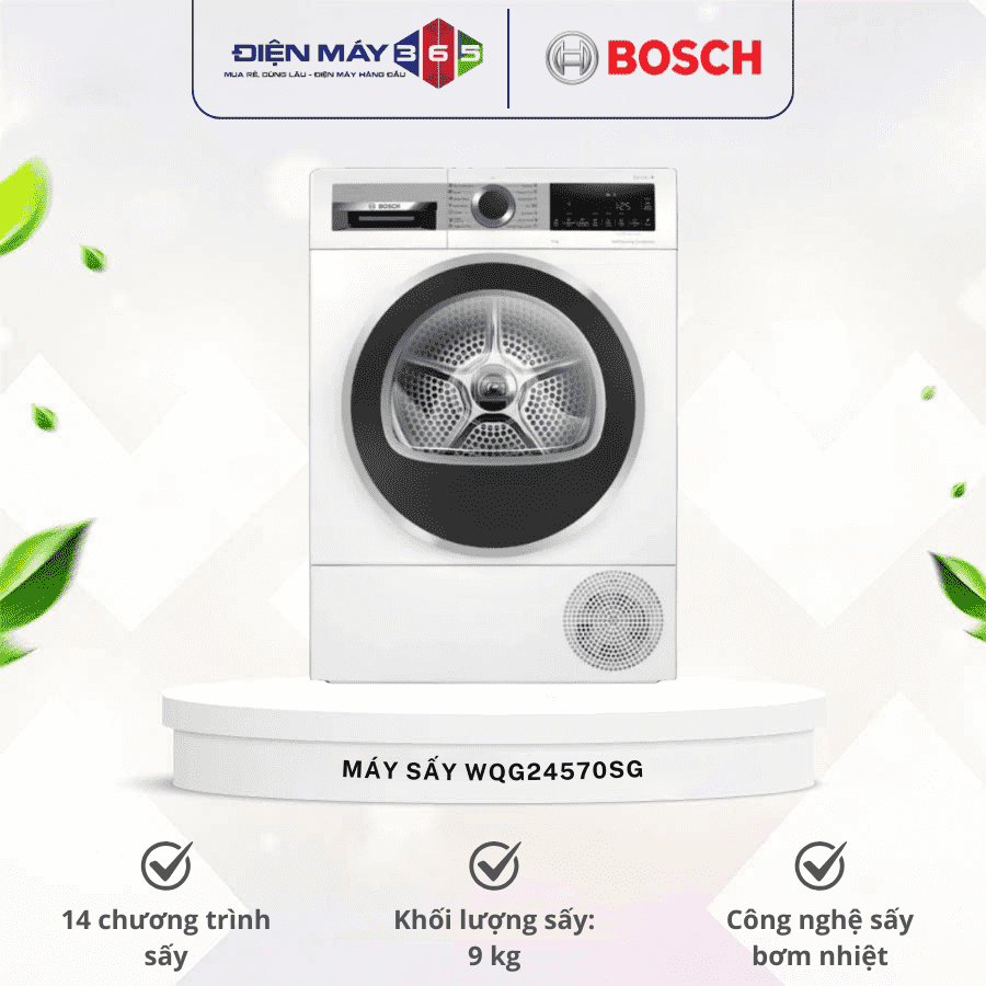 Máy Sấy Bơm Nhiệt Bosch 9 Kg WQG24570SG Serie 6 3 Máy Sấy Bơm Nhiệt Bosch 9 Kg WQG24570SG Serie 6