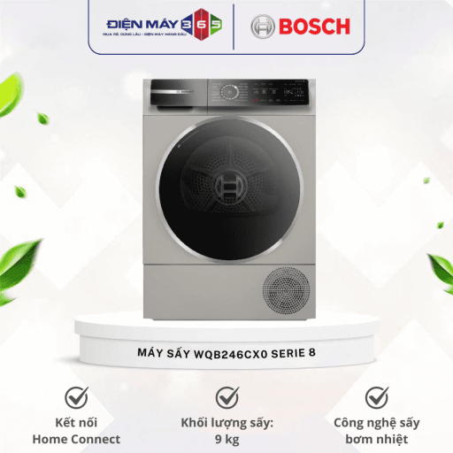 Máy sấy bơm nhiệt Bosch 9kg WQB246CX0 Serie 8 6 may say bom nhiet bosch 9kg wqb246cx0 serie 8 optimized