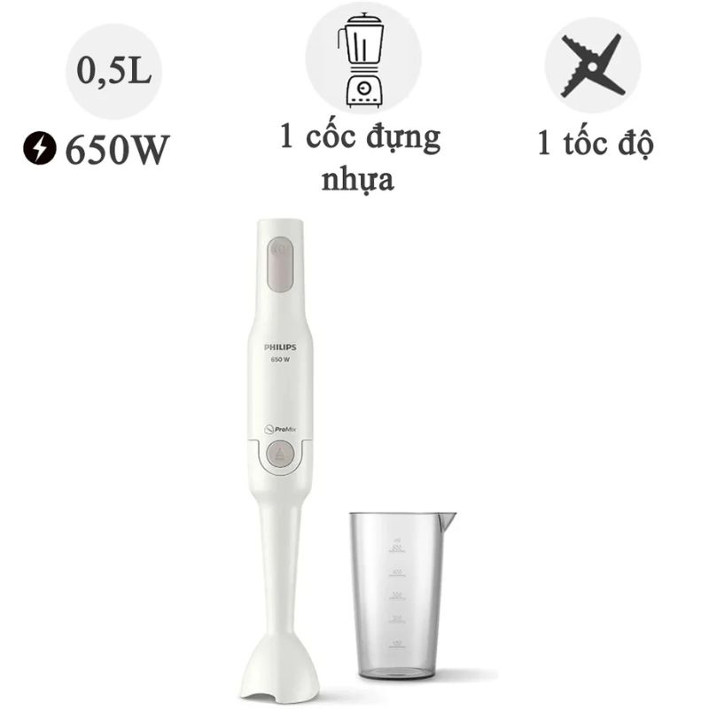 Máy xay sinh tố cầm tay Philips HR2531/00 650W 3 Máy xay sinh tố cầm tay Philips HR2531/00 650W