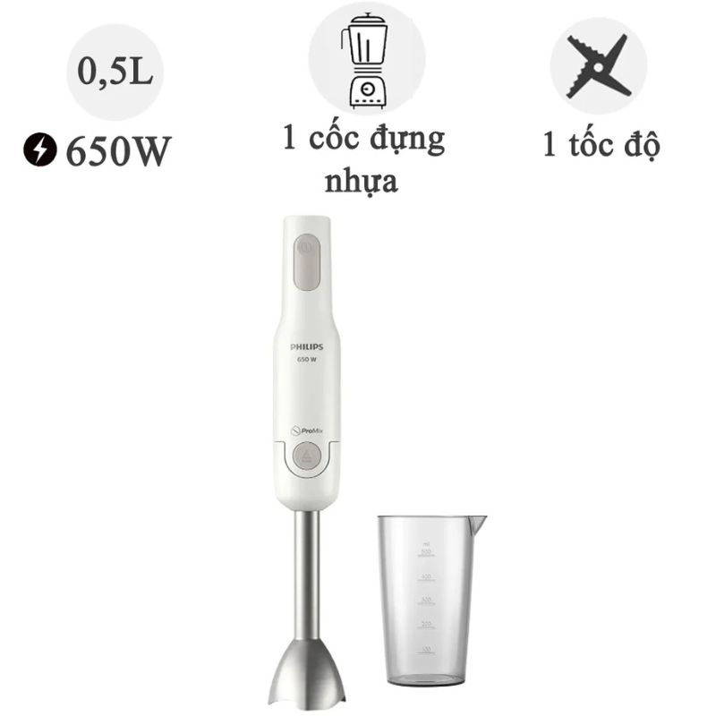 Máy xay sinh tố cầm tay Philips HR2534/00 650W 3 Máy xay sinh tố cầm tay Philips HR2534/00 650W
