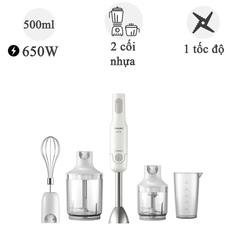 Máy xay sinh tố cầm tay Philips HR2537/00 650W 3 Máy xay sinh tố cầm tay Philips HR2537/00 650W