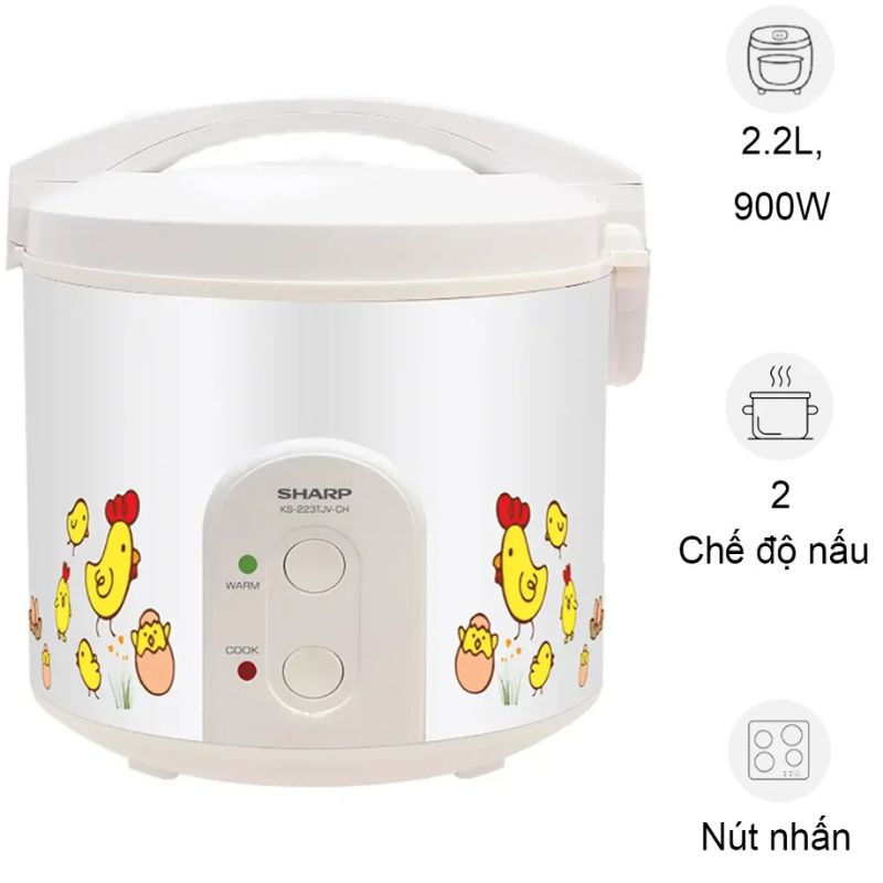Nồi cơm điện Sharp KS-223TJV-CH 2.2 lít 3 Nồi cơm điện Sharp KS-223TJV-CH 2.2 lít