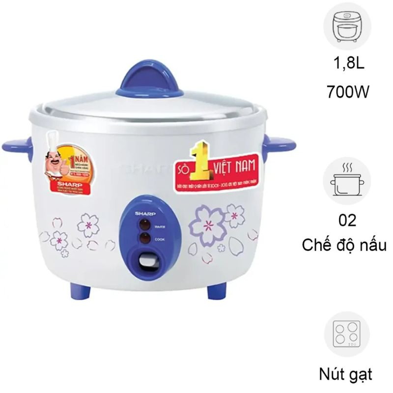 Nồi cơm điện Sharp KSH-D19V 1.8 lít 3 Nồi cơm điện Sharp KSH-D19V 1.8 lít