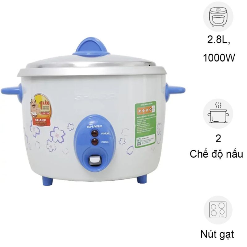 Nồi cơm điện Sharp KSH-D28V 2.8 lít 3 Nồi cơm điện Sharp KSH-D28V 2.8 lít