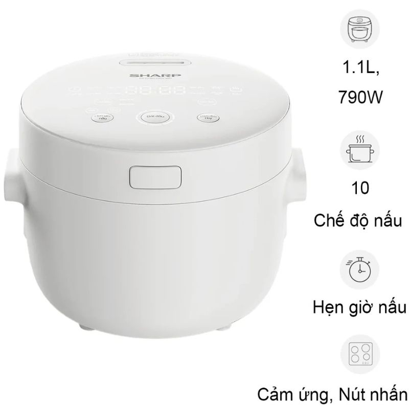 Nồi cơm điện tử Sharp KS-COM110DV-WH 1.1 Lít 3 Nồi cơm điện tử Sharp KS-COM110DV-WH 1.1 Lít