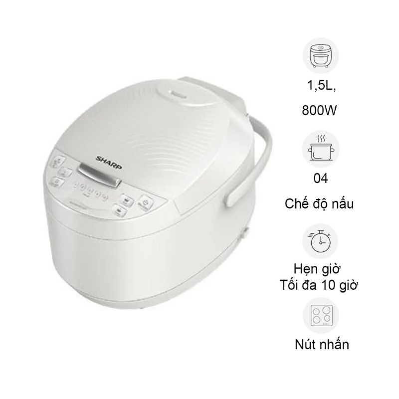 Nồi cơm điện tử Sharp KS-COM150EV-WH 1.5 Lít 3 Nồi cơm điện tử Sharp KS-COM150EV-WH 1.5 Lít