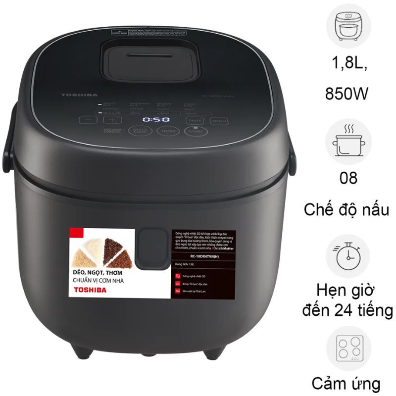 Nồi cơm điện tử Toshiba 1.8 Lít RC-18DR4TVN(H) 3 Nồi cơm điện tử Toshiba 1.8 Lít RC-18DR4TVN(H)