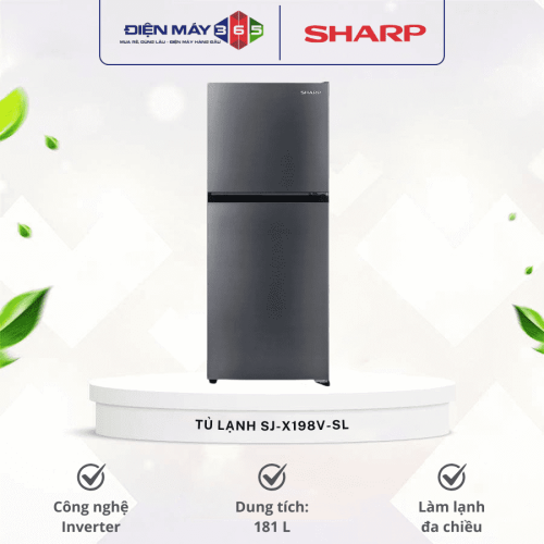 Tủ Lạnh 2 cánh Inverter 181 Lít Sharp SJ-X198V-SL