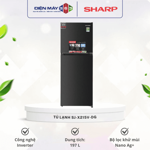 tu lanh 2 canh inverter 197 lit sharp sj x215v dg optimized