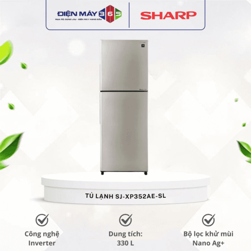Tủ Lạnh 2 cánh Inverter 330 Lít Sharp SJ-XP352AE-SL
