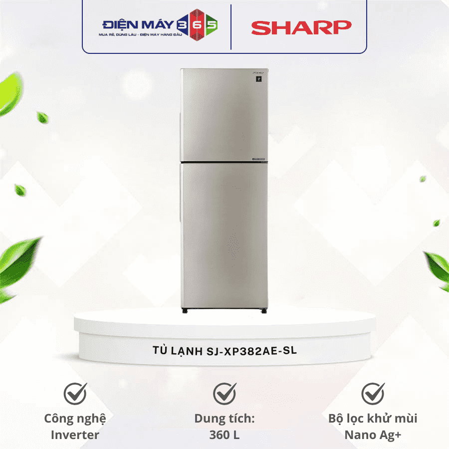 Tủ Lạnh 2 cánh Inverter 360 Lít Sharp SJ-XP382AE-SL 3 Tủ Lạnh 2 cánh Inverter 360 Lít Sharp SJ-XP382AE-SL